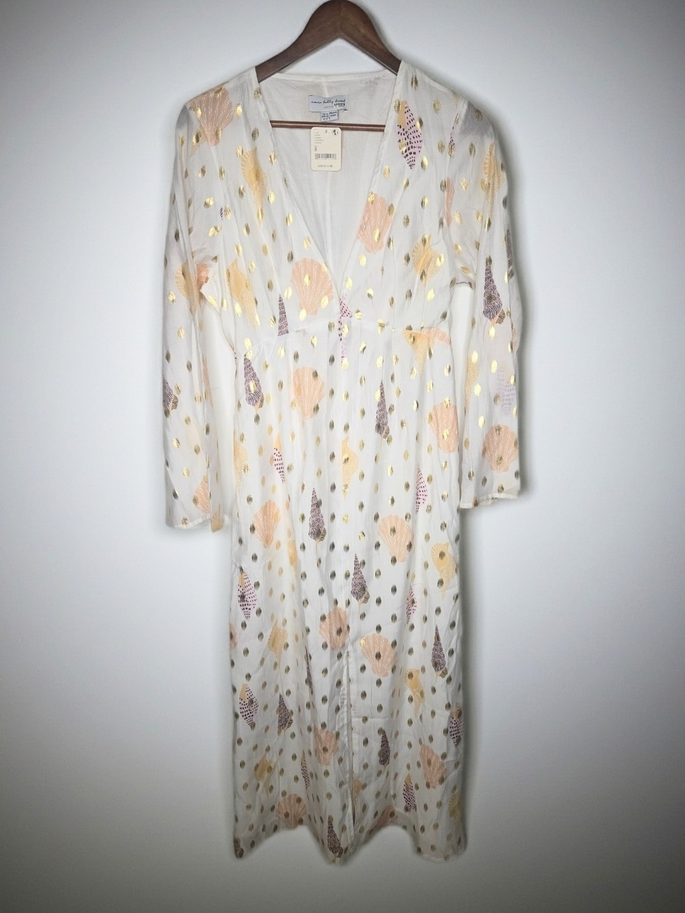NWT Never Fully Dressed Angie Shell Midi Dress - White Multi Boho Metallic - 8